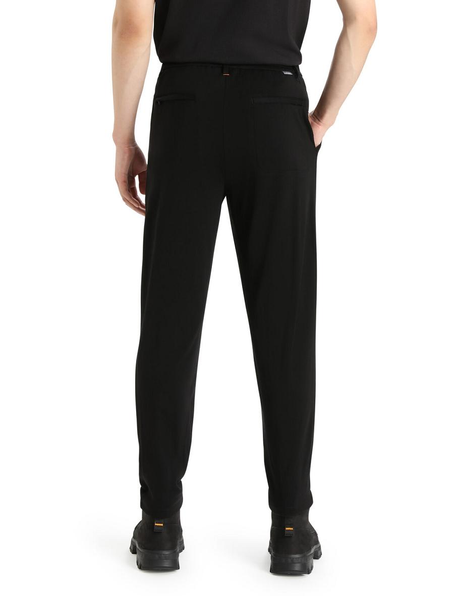 Black Icebreaker MerinoFine™ Interlock Men's Pants | AU 1119GSOL